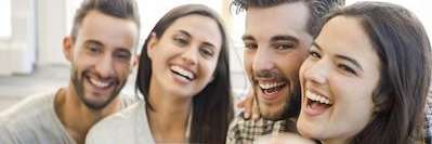 couples smiling at the dentist flowery branch ga